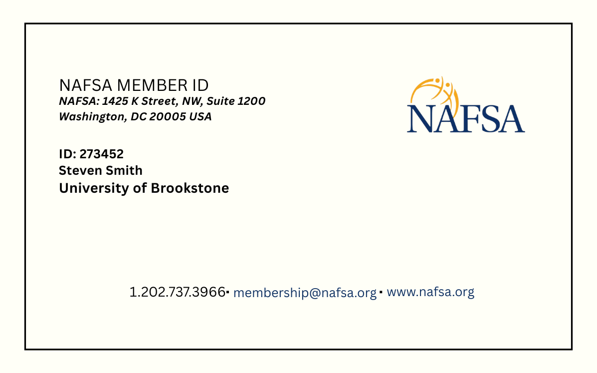 NAFSA Certificate